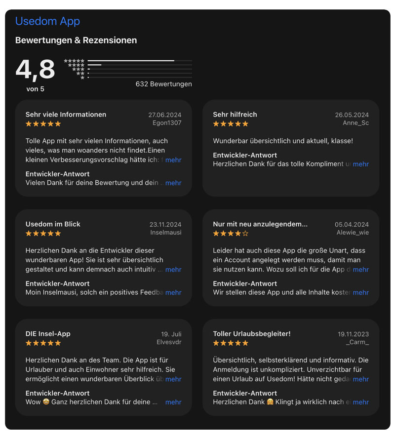 Bewertungen im Appstore